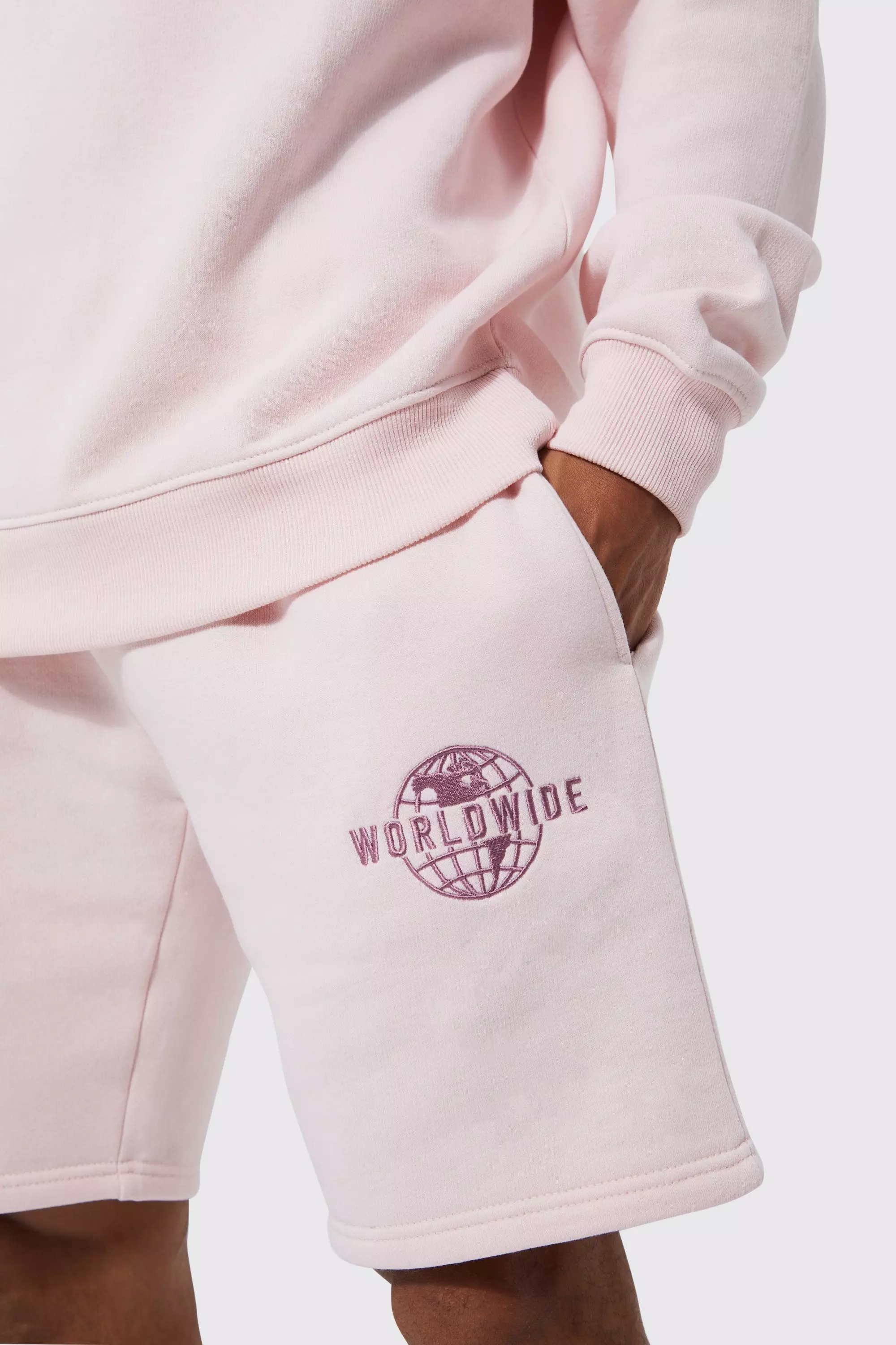 Pink 2024 shorts tracksuit